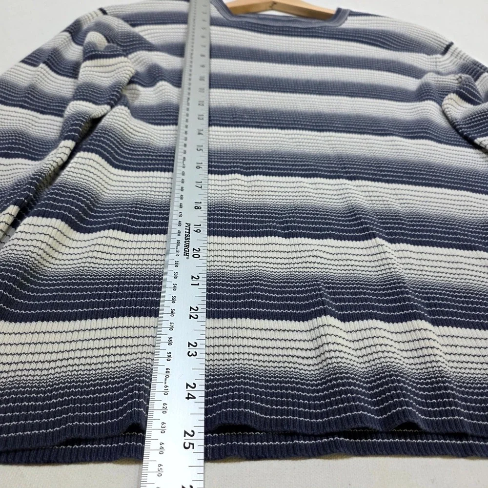 MICHAEL Michael Kors Sweater Mens Medium Navy Blue Ombre Striped Ribbed Knit